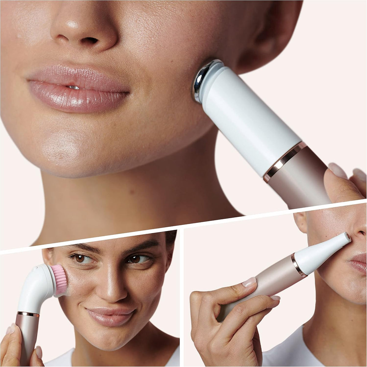 Braun FaceSpa Pro SE921 (Bronze) – ein Gesichtsepilierer-Set, das Epilation, Gesichtsreinigung und Hautstraffung vereint. Es umfasst einen Gesichtsreinigungsaufsatz sowie ein Aufbewahrungsetui; das Gerät ist wasserdicht.
