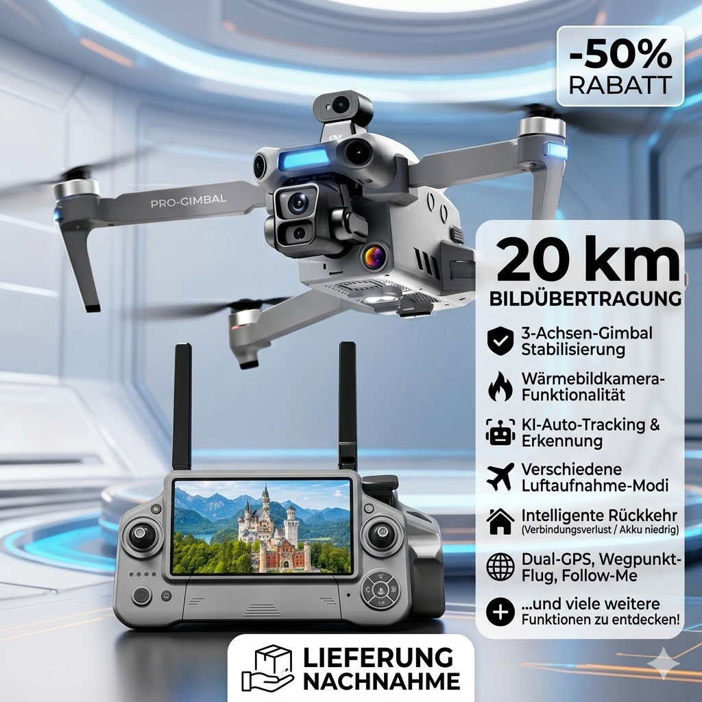 Wärmebild-Drohne mit GPS und Kamera – Fernbedienung und Zubehör