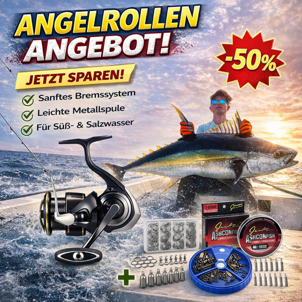 Meeres-Spinnrolle für weite Würfdistanzen, ruhiger Lauf, stabile Konstruktion und geeignet für anspruchsvolles Angeln