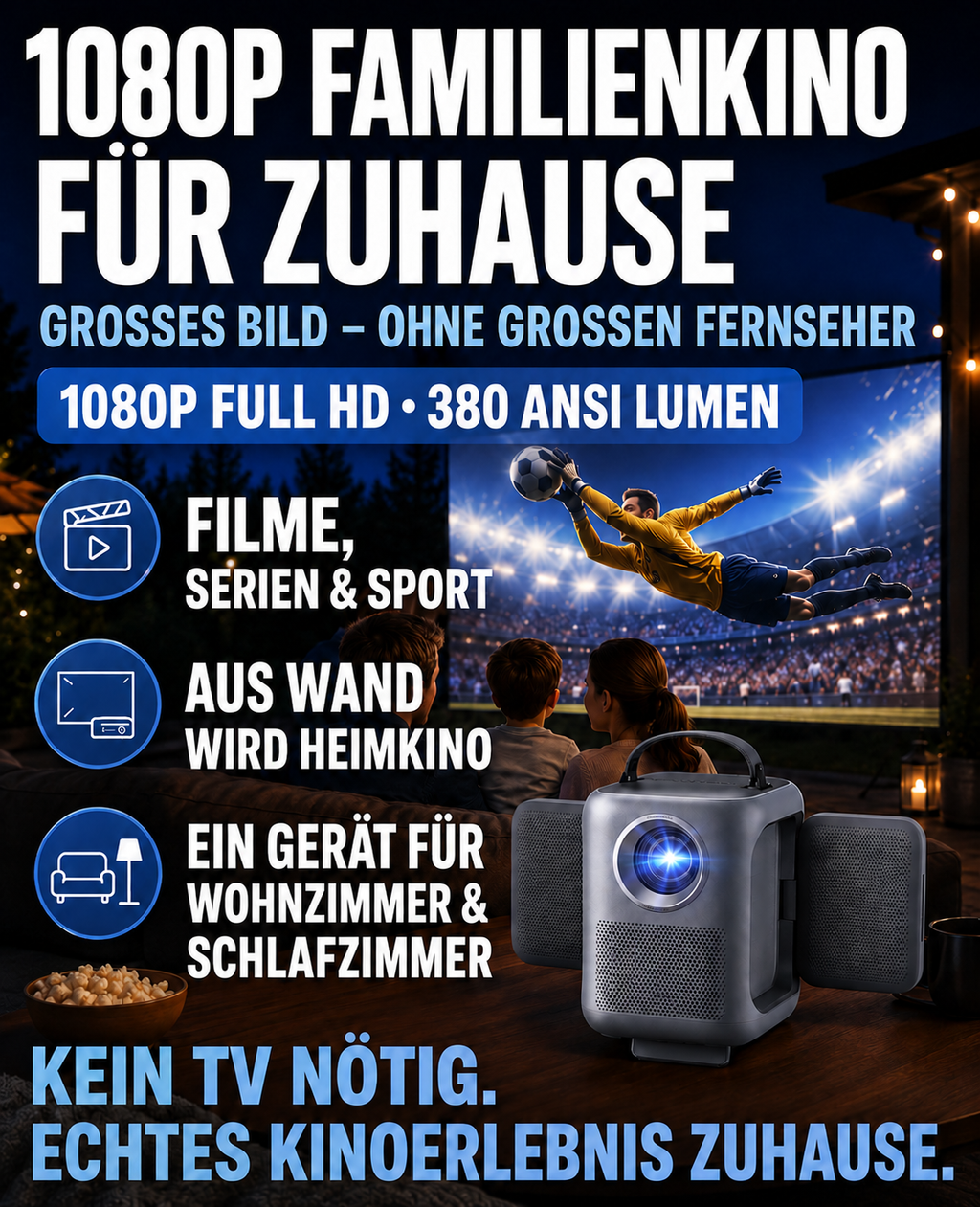 Kompakter, tragbarer Heimkino-Projektor