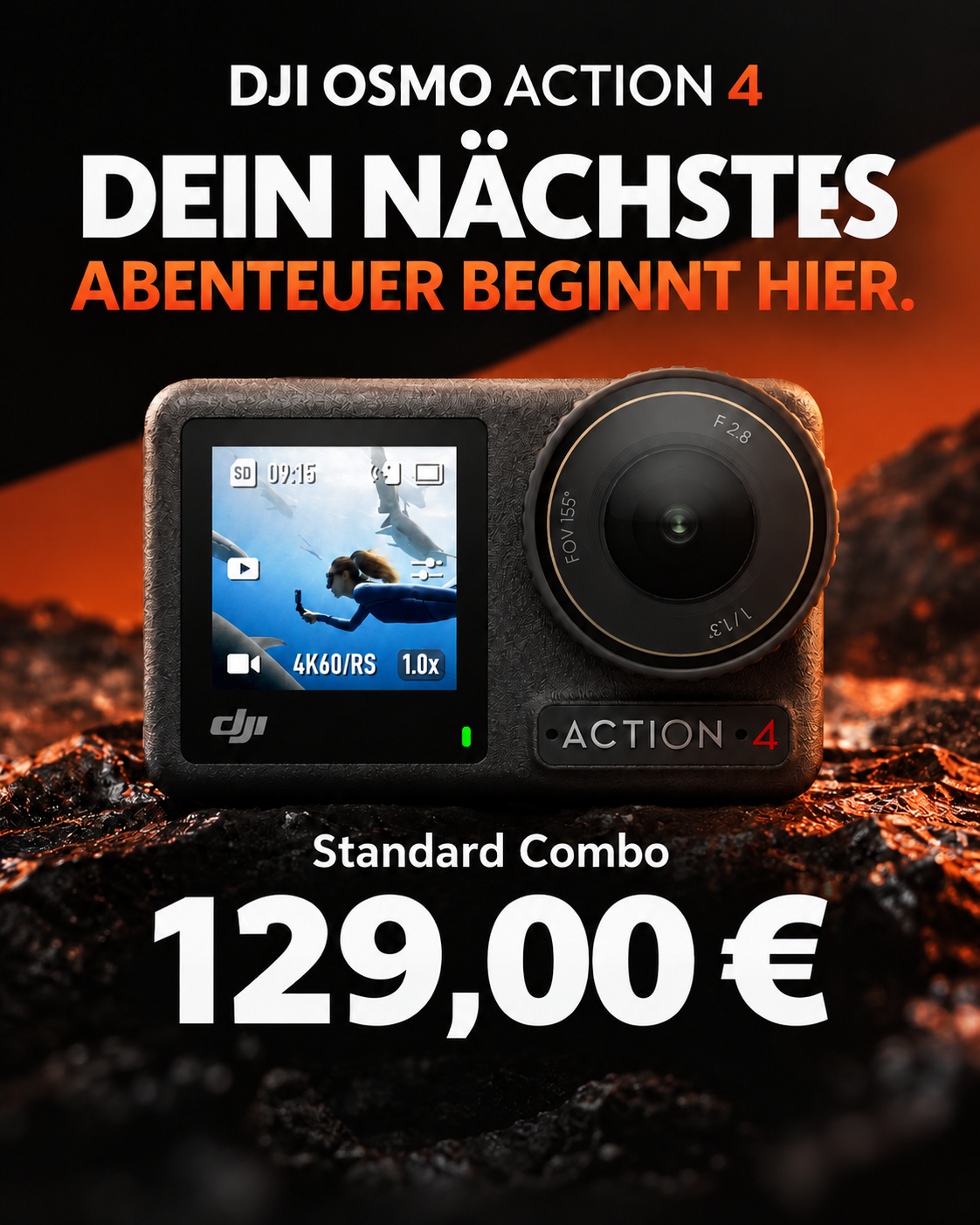 DJI Osmo Action 4 Standard Combo  4K 120fps Action-Kamera